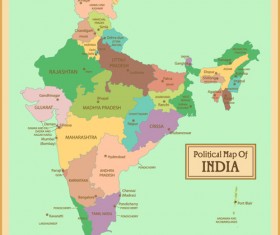 Vintage style political maps set vector 09