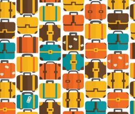 Vintage suitcase seamless pattern vector
