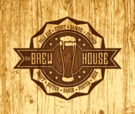 Vintage wooden beer labels vector 04