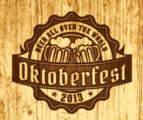 Vintage wooden beer labels vector 08