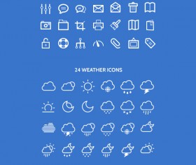 Weather with soft icons psd