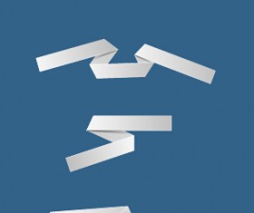 White origami ribbons vector material