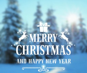 Winter forest christmas blurred background 01