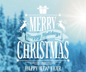 Winter forest christmas blurred background 02