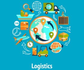 World logistics elements vector design