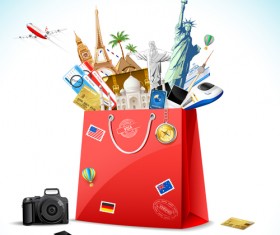 World travelling elements creative vector set 01