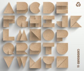 cardboard alphabet creative design vector