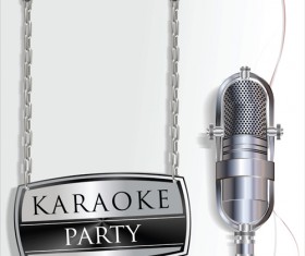 karaoke party with microphone poster vector