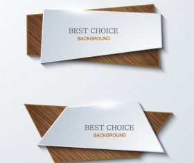 paper with wooden banner vector material