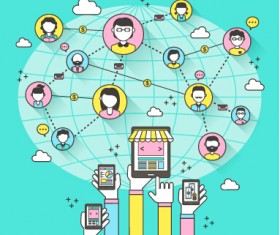 social network design elements vector 02