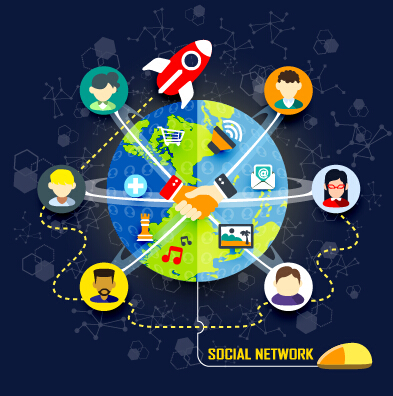 social network design elements vector 03