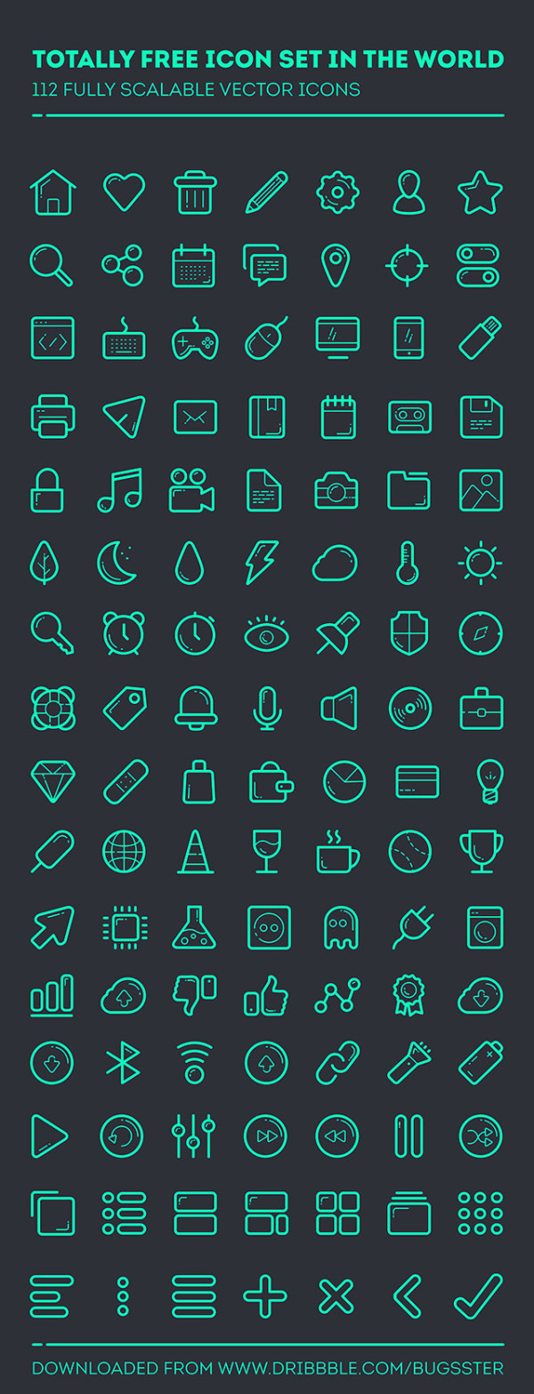 112 Kind green outline web icons