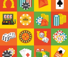 16 Kind gambling Icons vector material
