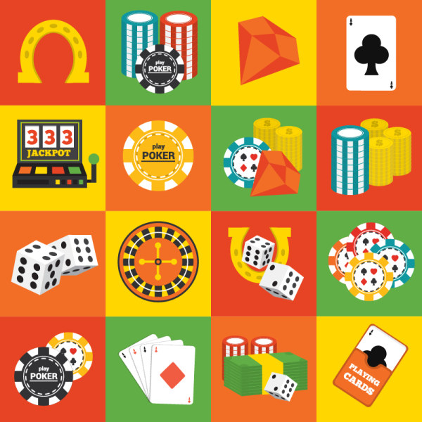 16 Kind gambling Icons vector material