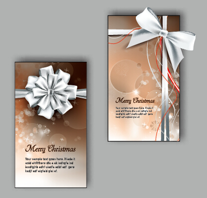 2015 Christmas greeting cards vector set 04