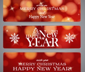 2015 New Year and Merry Christmas red banner
