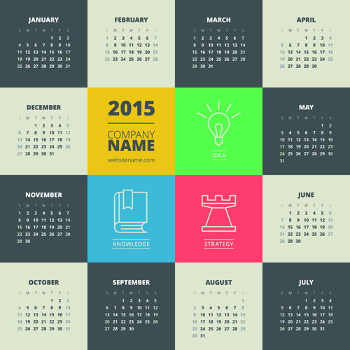 2015 business calendar creative design vector 02