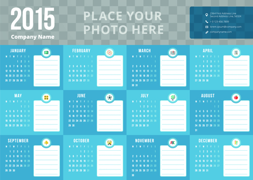 2015 business calendar creative design vector 03