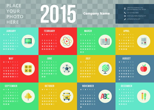 2015 business calendar creative design vector 05