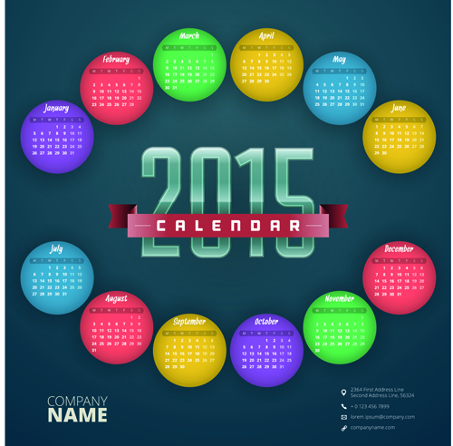 2015 business calendar creative design vector 06