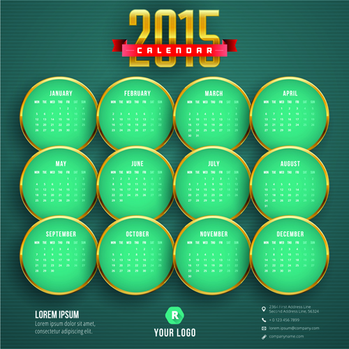 2015 business calendar creative design vector 07