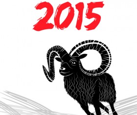 2015 goats holiday background art 01