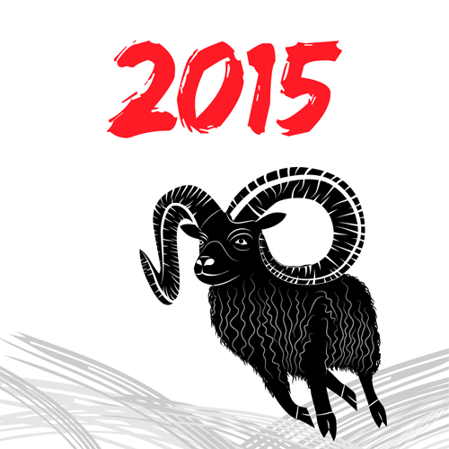 2015 goats holiday background art 01
