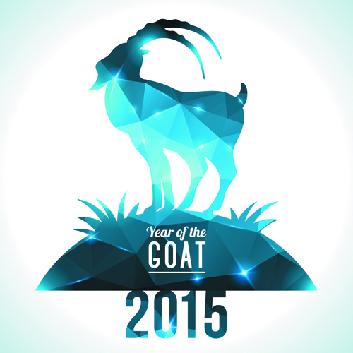 2015 goats holiday background art 04