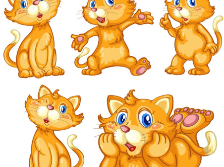 vector cartoon cat icons