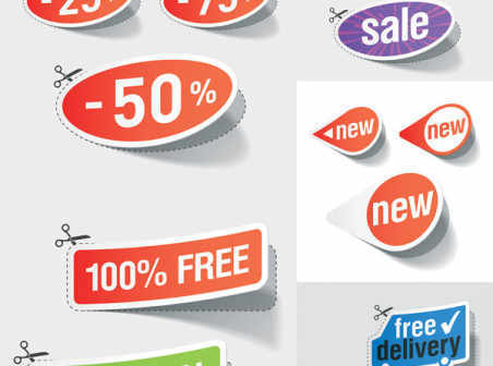 sale stickers vector material