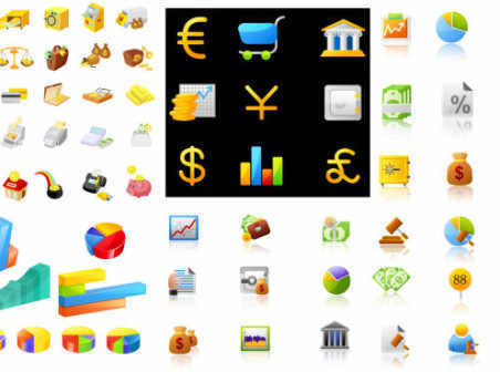 Financial icons vector material