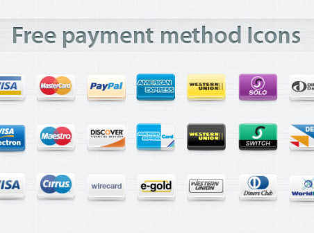 payment methods and credit card icons