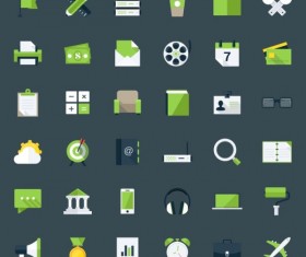 60 Kind flat green app icons