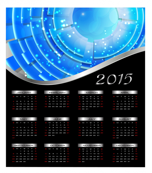 Abstract 2015 calendar vector illustration
