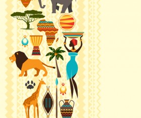 African nature elements background vector