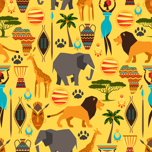 African style seamless vector pattern 02