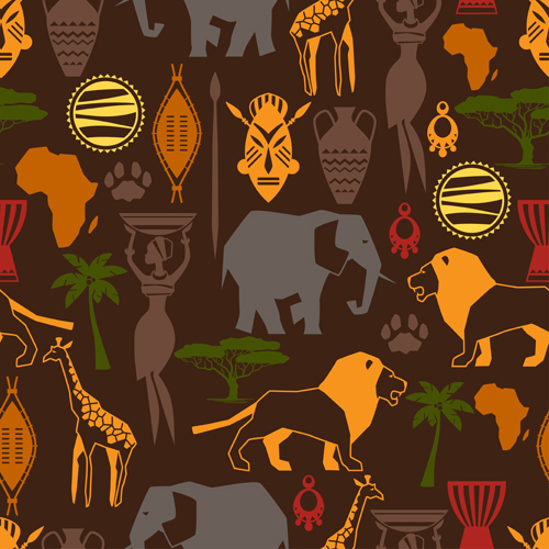 African style seamless vector pattern 04