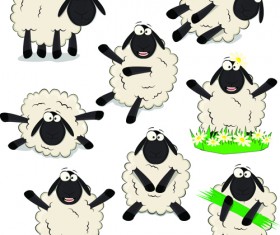 Amusing black sheeps vector