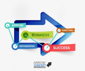 Arrow concept infographics vector material