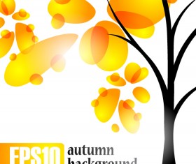 Art autumn tree creative background vector 01