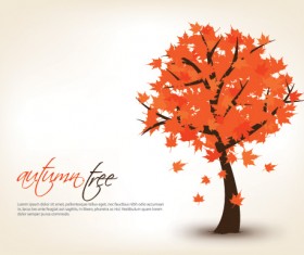 Art autumn tree creative background vector 06
