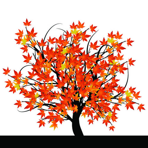 Art autumn tree creative background vector 07