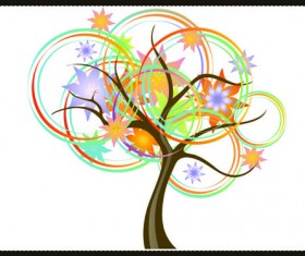 Art autumn tree creative background vector 09