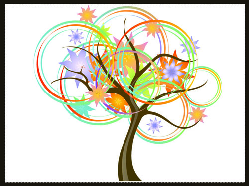 Art autumn tree creative background vector 09