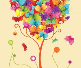Art autumn tree creative background vector 11