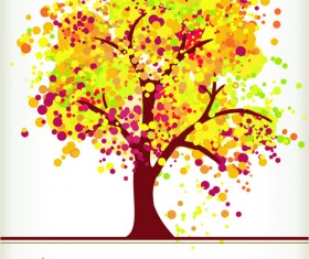 Art autumn tree creative background vector 13