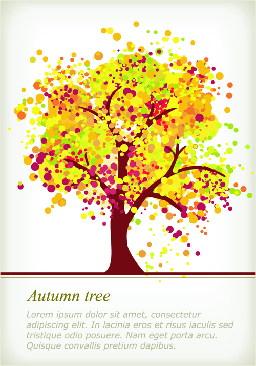 Art autumn tree creative background vector 13