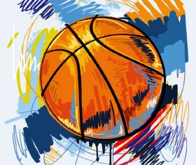 Basketball graffiti vector material