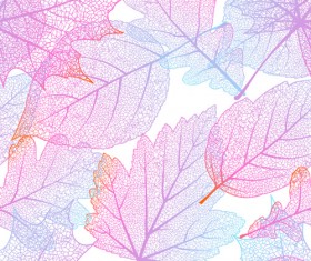 Beautiful autumn leaves vector seamless pattern 02