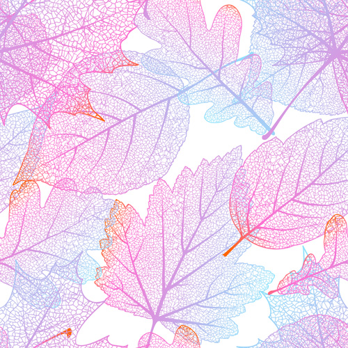 Beautiful autumn leaves vector seamless pattern 02